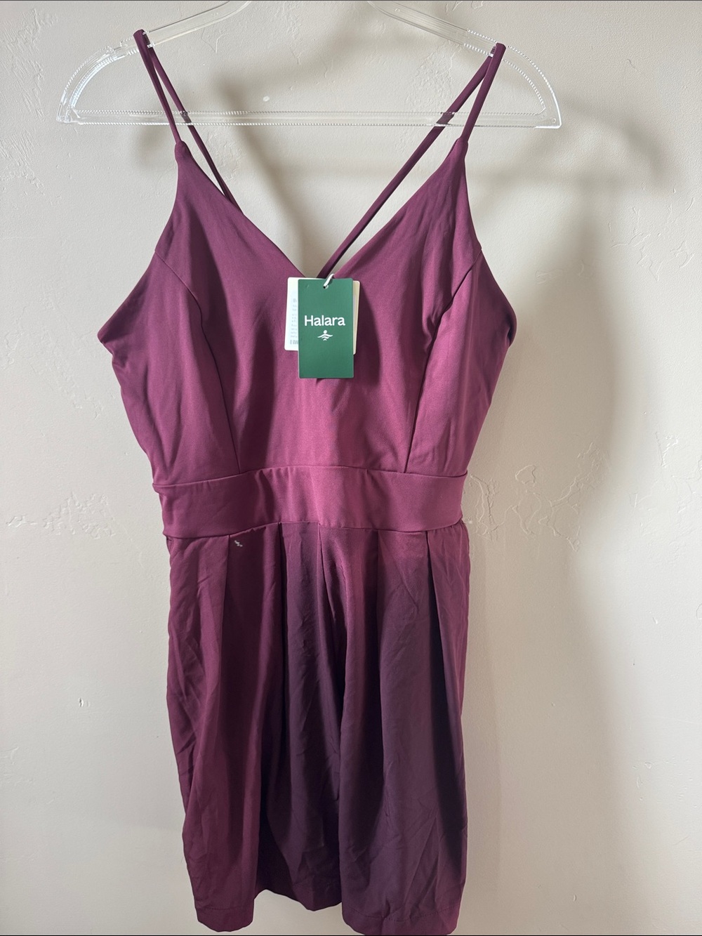 HALARA Plum Double Spaghetti Strap Romper
